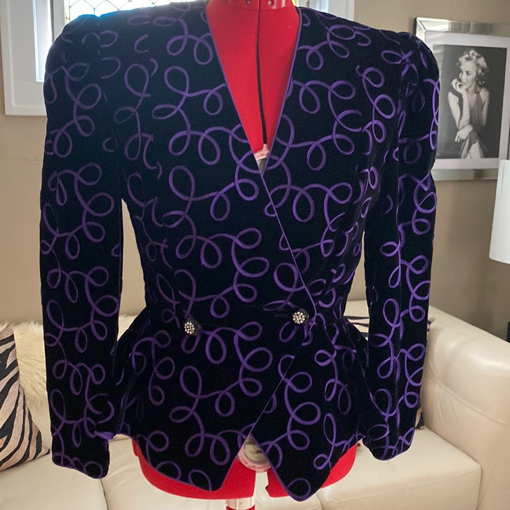 A.J BARI purple velvet jacket